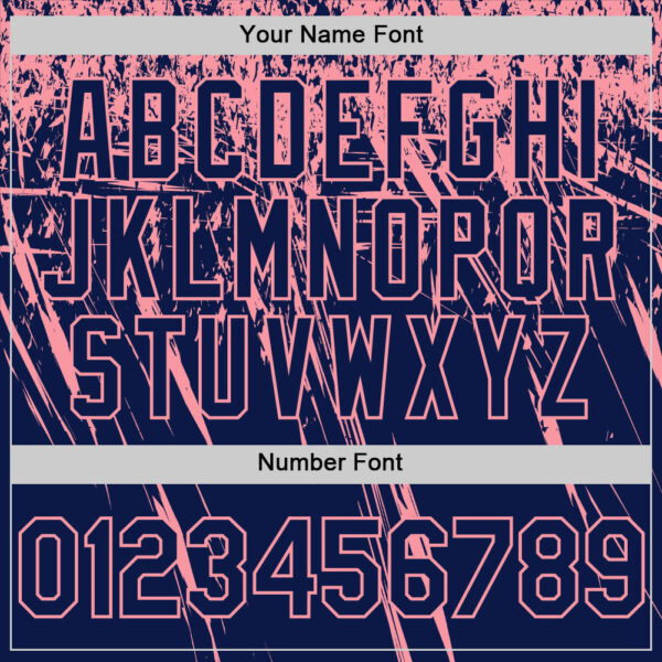 Custom Navy Medium Pink Distressed Scratch Brush Stroke Authentic Baseball Jersey