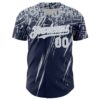 Custom Navy Silver-White Distressed Scratch Brush Stroke Authentic Baseball Jersey