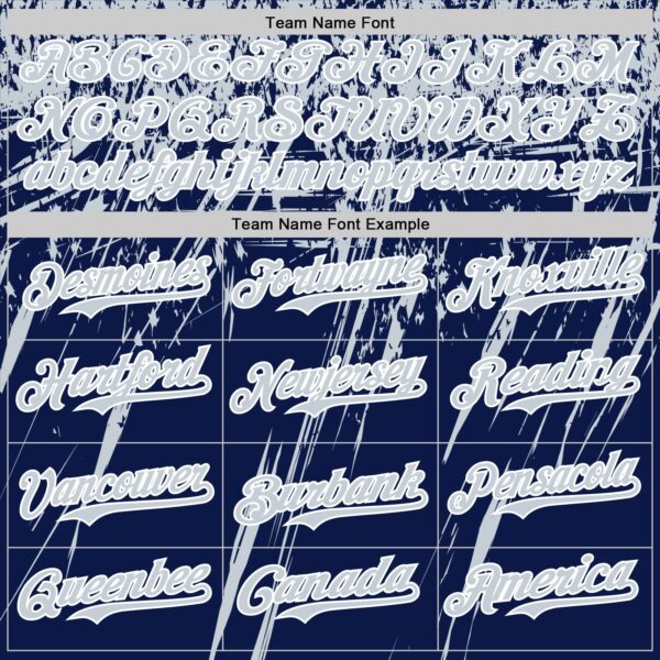 Custom Navy Silver-White Distressed Scratch Brush Stroke Authentic Baseball Jersey