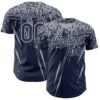 Custom Navy Gray Distressed Scratch Brush Stroke Authentic Baseball Jersey