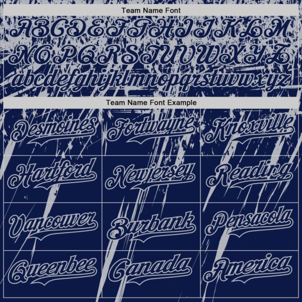 Custom Navy Gray Distressed Scratch Brush Stroke Authentic Baseball Jersey