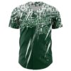 Custom Green White Distressed Scratch Brush Stroke Authentic Baseball Jersey