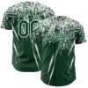 Custom Green White Distressed Scratch Brush Stroke Authentic Baseball Jersey