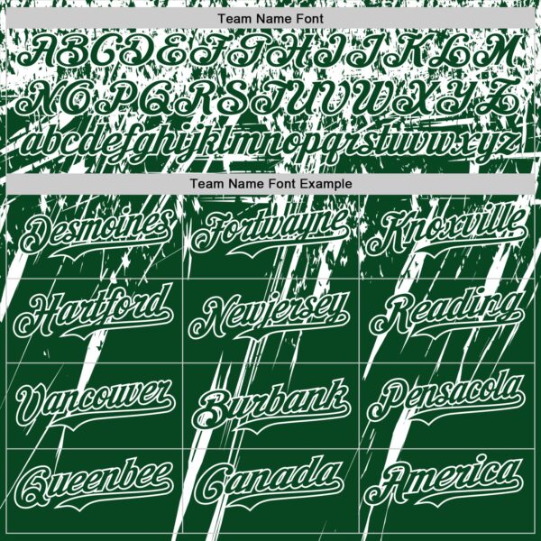Custom Green White Distressed Scratch Brush Stroke Authentic Baseball Jersey
