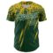 Custom Green Yellow-White Distressed Scratch Brush Stroke Authentic Baseball Jersey
