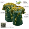 Custom Green Yellow-White Distressed Scratch Brush Stroke Authentic Baseball Jersey