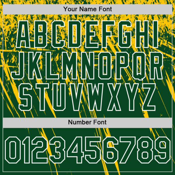 Custom Green Yellow-White Distressed Scratch Brush Stroke Authentic Baseball Jersey