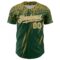 Custom Green Old Gold-White Distressed Scratch Brush Stroke Authentic Baseball Jersey
