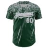 Custom Green Gray-White Distressed Scratch Brush Stroke Authentic Baseball Jersey