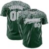 Custom Green Gray-White Distressed Scratch Brush Stroke Authentic Baseball Jersey