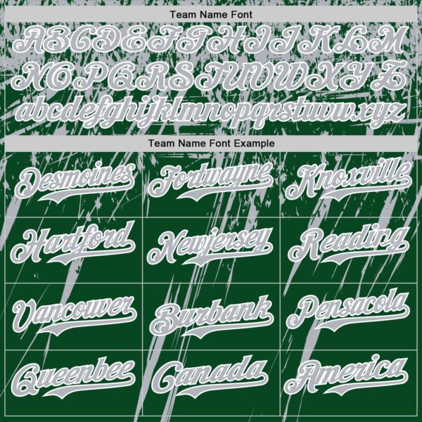 Custom Green Gray-White Distressed Scratch Brush Stroke Authentic Baseball Jersey