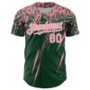 Custom Green Medium Pink-White Distressed Scratch Brush Stroke Authentic Baseball Jersey