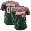 Custom Green Medium Pink-White Distressed Scratch Brush Stroke Authentic Baseball Jersey