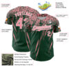 Custom Green Medium Pink-White Distressed Scratch Brush Stroke Authentic Baseball Jersey