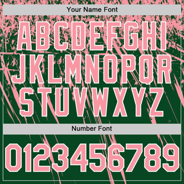 Custom Green Medium Pink-White Distressed Scratch Brush Stroke Authentic Baseball Jersey