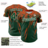 Custom Green Orange-White Distressed Scratch Brush Stroke Authentic Baseball Jersey