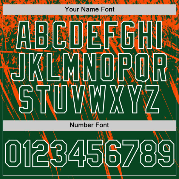 Custom Green Orange-White Distressed Scratch Brush Stroke Authentic Baseball Jersey