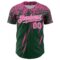 Custom Green Pink-White Distressed Scratch Brush Stroke Authentic Baseball Jersey