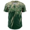 Custom Green Cream Distressed Scratch Brush Stroke Authentic Baseball Jersey