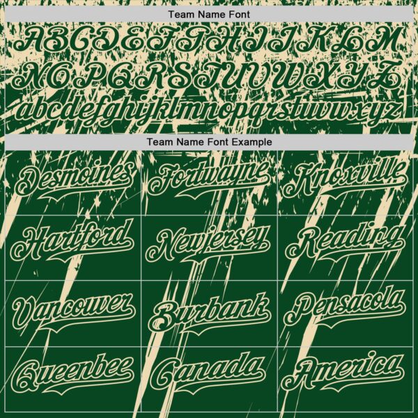 Custom Green Cream Distressed Scratch Brush Stroke Authentic Baseball Jersey