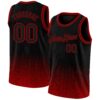 Custom Black Red Fade Fashion Authentic City Edition Basketball Jersey