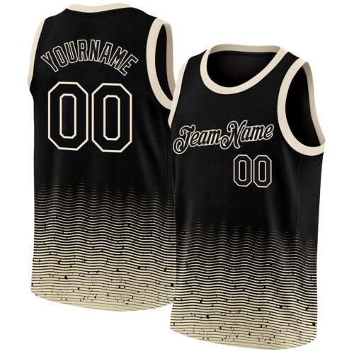 3DPattern1356_7df7938c-43f5-4c7b-a6f4-1a9c21085de7 Custom Black Cream Fade Fashion Authentic City Edition Basketball Jersey