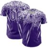 Custom Purple White Distressed Scratch Brush Stroke Authentic Baseball Jersey