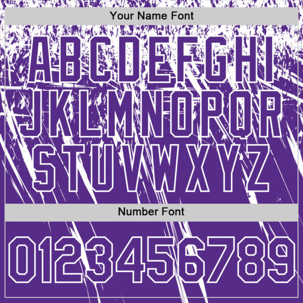 Custom Purple White Distressed Scratch Brush Stroke Authentic Baseball Jersey