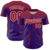 Custom Purple Red-White Distressed Scratch Brush Stroke Authentic Baseball Jersey