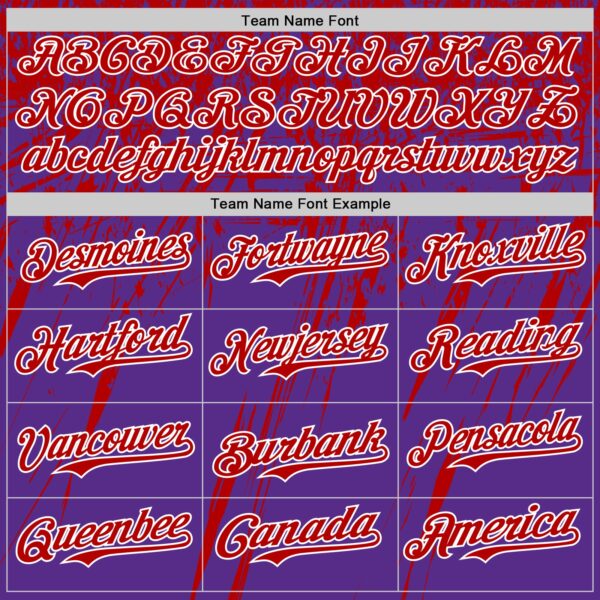 Custom Purple Red-White Distressed Scratch Brush Stroke Authentic Baseball Jersey