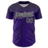 Custom Purple Black-White Distressed Scratch Brush Stroke Authentic Baseball Jersey