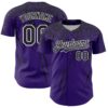 Custom Purple Black-White Distressed Scratch Brush Stroke Authentic Baseball Jersey