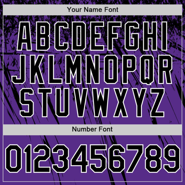 Custom Purple Black-White Distressed Scratch Brush Stroke Authentic Baseball Jersey