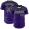 Custom Purple Black-White Distressed Scratch Brush Stroke Authentic Baseball Jersey