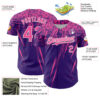 Custom Purple Pink-White Distressed Scratch Brush Stroke Authentic Baseball Jersey