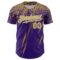 Custom Purple Old Gold-White Distressed Scratch Brush Stroke Authentic Baseball Jersey