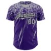 Custom Purple Gray-Black Distressed Scratch Brush Stroke Authentic Baseball Jersey