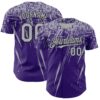 Custom Purple Gray-Black Distressed Scratch Brush Stroke Authentic Baseball Jersey