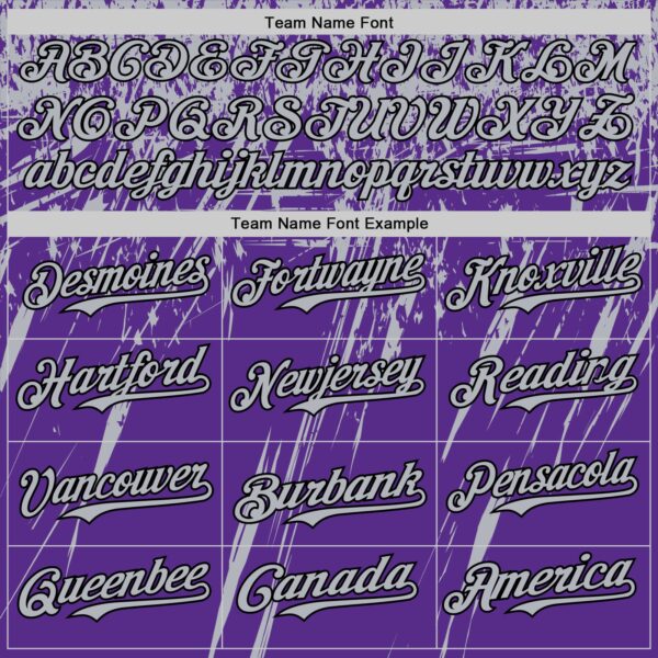 Custom Purple Gray-Black Distressed Scratch Brush Stroke Authentic Baseball Jersey