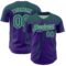 Custom Purple Kelly Green-White Distressed Scratch Brush Stroke Authentic Baseball Jersey