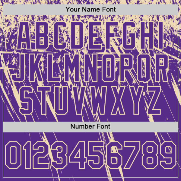 Custom Purple Cream Distressed Scratch Brush Stroke Authentic Baseball Jersey