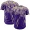 Custom Purple Cream Distressed Scratch Brush Stroke Authentic Baseball Jersey
