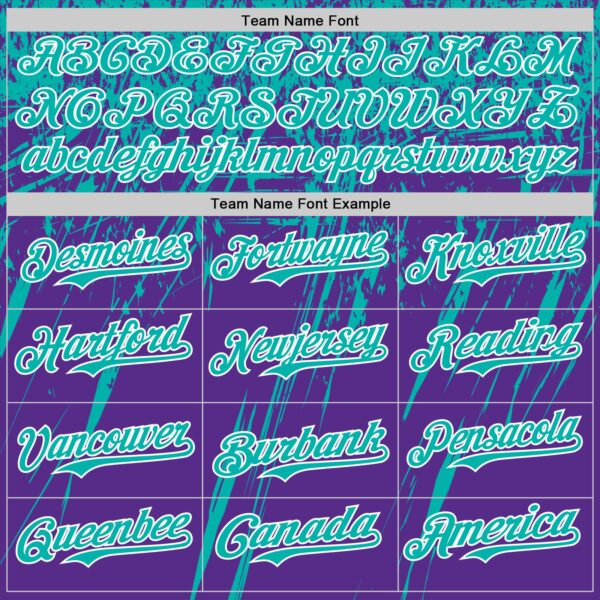 Custom Purple Aqua-White Distressed Scratch Brush Stroke Authentic Baseball Jersey