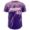 Custom Purple Light Pink-White Distressed Scratch Brush Stroke Authentic Baseball Jersey