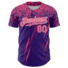 Custom Purple Neon Pink-White Distressed Scratch Brush Stroke Authentic Baseball Jersey