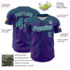 Custom Purple Teal-White Distressed Scratch Brush Stroke Authentic Baseball Jersey