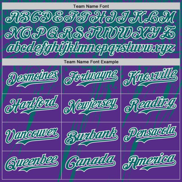 Custom Purple Teal-White Distressed Scratch Brush Stroke Authentic Baseball Jersey