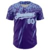 Custom Purple Light Blue-White Distressed Scratch Brush Stroke Authentic Baseball Jersey