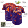 Custom Purple Orange-White Distressed Scratch Brush Stroke Authentic Baseball Jersey