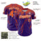 Custom Purple Orange-White Distressed Scratch Brush Stroke Authentic Baseball Jersey